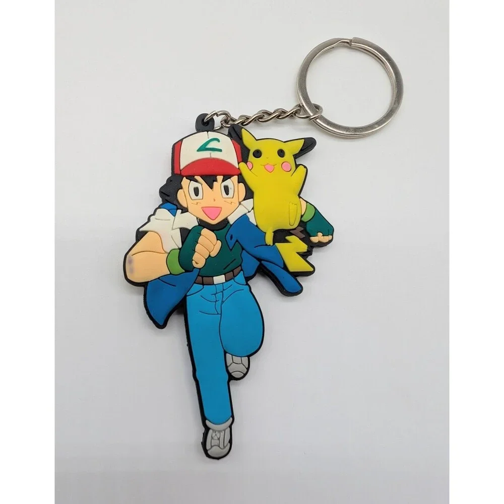 Pokemon Keychain Keyring Silicone Ash Pikachu 3